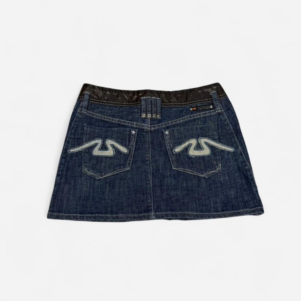 Vintage y2k Parasuco dark wash denim mini skirt